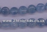 CAQ157 15.5 inches 10mm flat round natural aquamarine beads