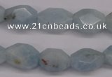 CAQ159 15.5 inches 12*16mm octagonal natural aquamarine beads