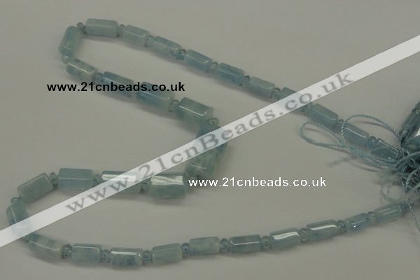 CAQ160 15.5 inches rondelle & faceted column natural aquamarine beads