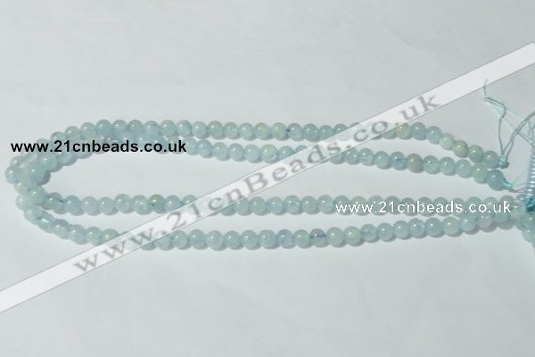 CAQ200 15.5 inches 6mm round natural aquamarine beads wholesale