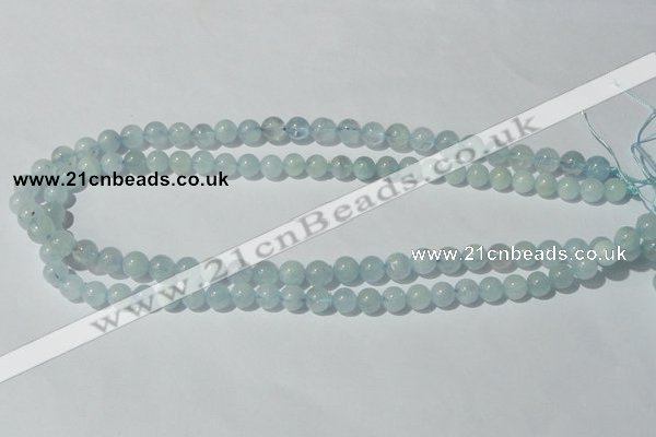 CAQ201 15.5 inches 8mm round natural aquamarine beads wholesale