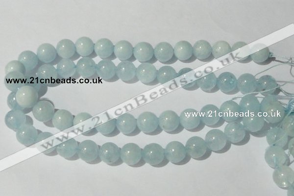 CAQ205 15.5 inches 14mm round natural aquamarine beads wholesale