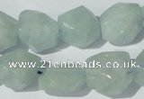 CAQ210 15.5 inches 14*16mm faceted nugget natural aquamarine beads
