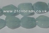 CAQ211 15.5 inches 16*18mm faceted nugget natural aquamarine beads