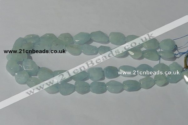 CAQ211 15.5 inches 16*18mm faceted nugget natural aquamarine beads