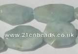 CAQ212 15.5 inches 18*25mm faceted nugget natural aquamarine beads