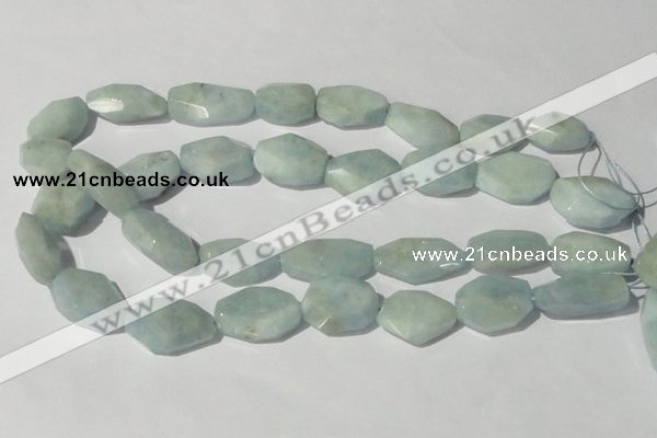 CAQ212 15.5 inches 18*25mm faceted nugget natural aquamarine beads