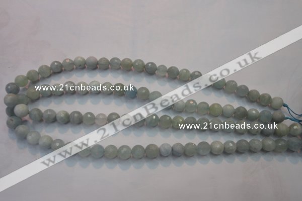 CAQ221 15 inches 5mm faceted round aquamarine beads wholesale