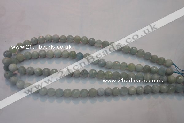 CAQ222 15 inches 6mm faceted round aquamarine beads wholesale