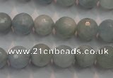 CAQ224 15 inches 10mm faceted round aquamarine beads wholesale