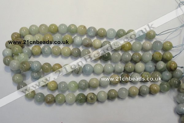 CAQ254 15.5 inches 12mm round aquamarine beads wholesale