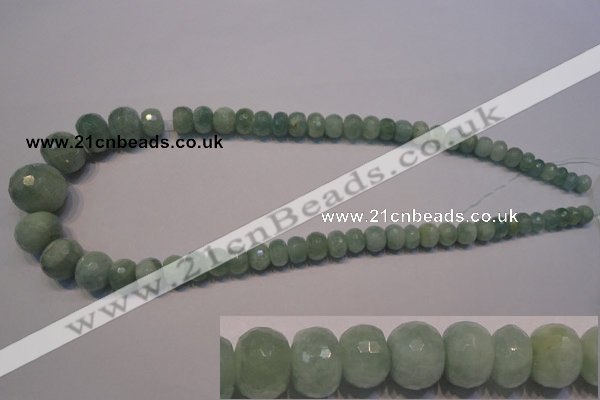 CAQ310 15.5 inches 6*8mm – 15*20mm faceted rondelle aquamarine beads