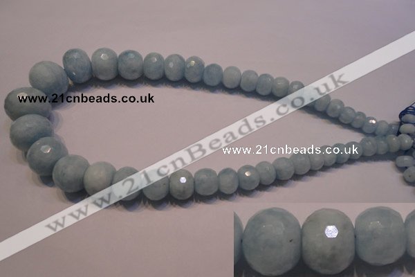 CAQ312 15.5 inches 6*9mm – 18*22mm faceted rondelle aquamarine beads