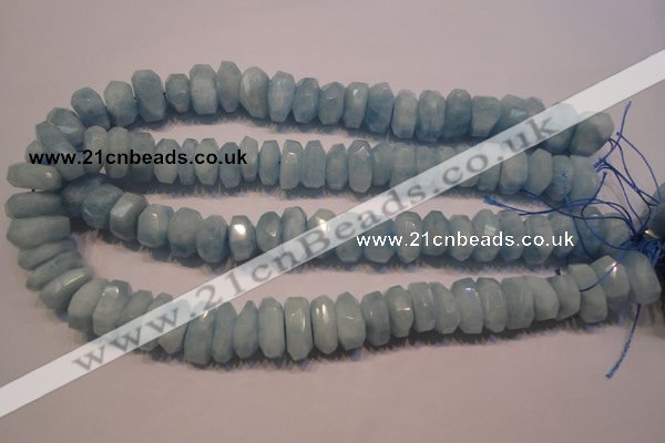 CAQ315 15.5 inches 6*15mm – 10*18mm faceted nuggets aquamarine beads