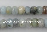 CAQ353 15.5 inches 8*12mm faceted rondelle natural aquamarine beads