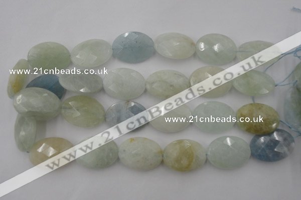 CAQ388 15.5 inches 22*30mm faceted oval natural aquamarine beads