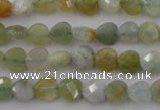 CAQ390 15.5 inches 8*8mm faceted heart natural aquamarine beads