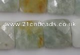 CAQ398 15.5 inches 20*20mm faceted square natural aquamarine beads