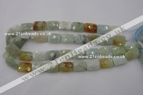 CAQ405 15.5 inches 15*20mm faceted rectangle natural aquamarine beads