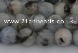 CAQ421 15.5 inches 8mm faceted round natural aquamarine beads