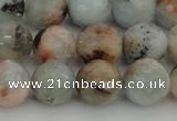 CAQ422 15.5 inches 10mm faceted round natural aquamarine beads