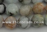 CAQ425 15.5 inches 16mm faceted round natural aquamarine beads