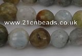 CAQ428 15.5 inches 6mm - 16mm faceted round natural aquamarine beads