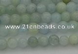 CAQ430 15.5 inches 4mm round natural aquamarine beads wholesale