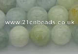 CAQ433 15.5 inches 10mm round natural aquamarine beads wholesale