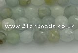 CAQ436 15.5 inches 6mm faceted round natural aquamarine beads