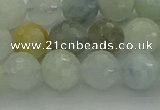 CAQ437 15.5 inches 8mm faceted round natural aquamarine beads