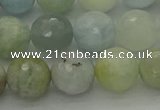 CAQ438 15.5 inches 10mm faceted round natural aquamarine beads