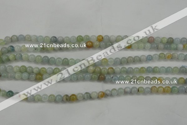 CAQ452 15.5 inches 6mm round aquamarine beads wholesale