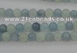 CAQ470 15.5 inches 6mm round natural aquamarine beads