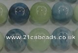 CAQ474 15.5 inches 14mm round natural aquamarine beads