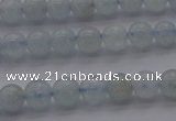 CAQ500 15.5 inches 4mm round natural aquamarine beads