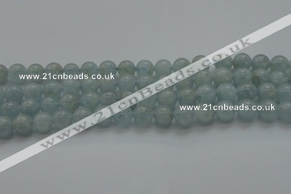 CAQ502 15.5 inches 8mm round natural aquamarine beads