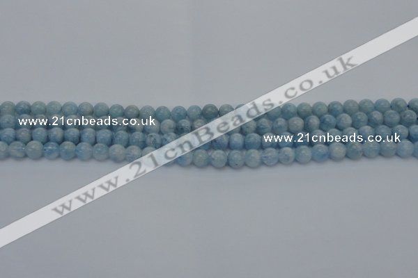 CAQ509 15.5 inches 6mm round A+ grade natural aquamarine beads