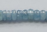 CAQ51 15.5 inches 6*12mm faceted rondelle natural aquamarine beads