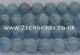 CAQ510 15.5 inches 7mm round A+ grade natural aquamarine beads