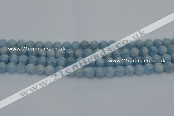 CAQ511 15.5 inches 8mm round A+ grade natural aquamarine beads