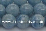 CAQ514 15.5 inches 14mm round A+ grade natural aquamarine beads