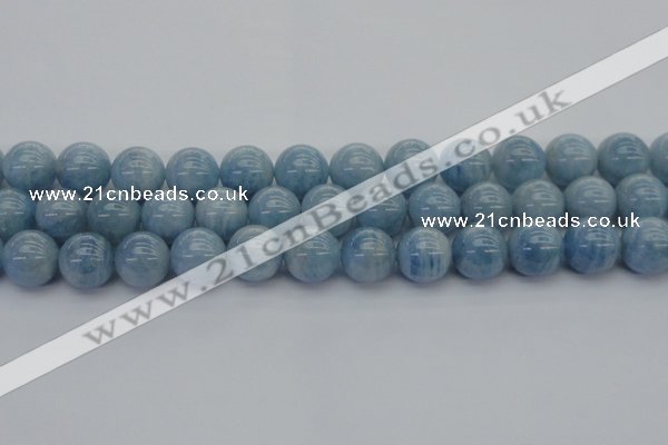 CAQ514 15.5 inches 14mm round A+ grade natural aquamarine beads