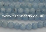 CAQ516 15.5 inches 4mm round AA grade natural aquamarine beads