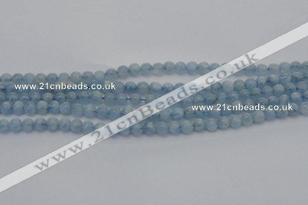 CAQ518 15.5 inches 6mm round AA grade natural aquamarine beads