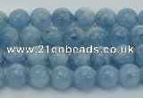 CAQ525 15.5 inches 4mm round AA+ grade natural aquamarine beads