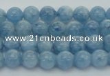 CAQ525 15.5 inches 4mm round AA+ grade natural aquamarine beads