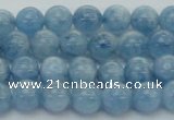 CAQ526 15.5 inches 5mm round AA+ grade natural aquamarine beads