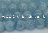 CAQ528 15.5 inches 7mm round AA+ grade natural aquamarine beads