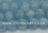 CAQ529 15.5 inches 8mm round AA+ grade natural aquamarine beads